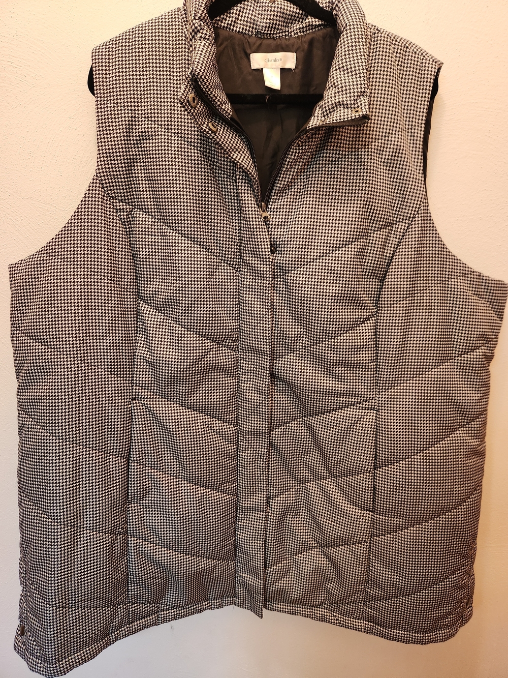 CJ Banks Black And White Houndstooth Vest Size 3X